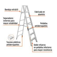 Truper ESTA-24, Escalera de tijera, aluminio, tipo ll, 4 escalones - Escalera - Ver 8