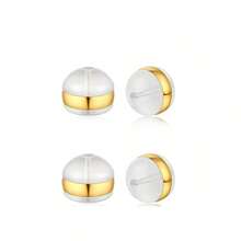30/12pcs Silicone Anti-Loss Earring Backs, Fashionable Daily Wear Secure Earring Backs, Suitable For Heavy Earrings, Invisible Lift - Copper Ring Hamburger Earplugs - View 8