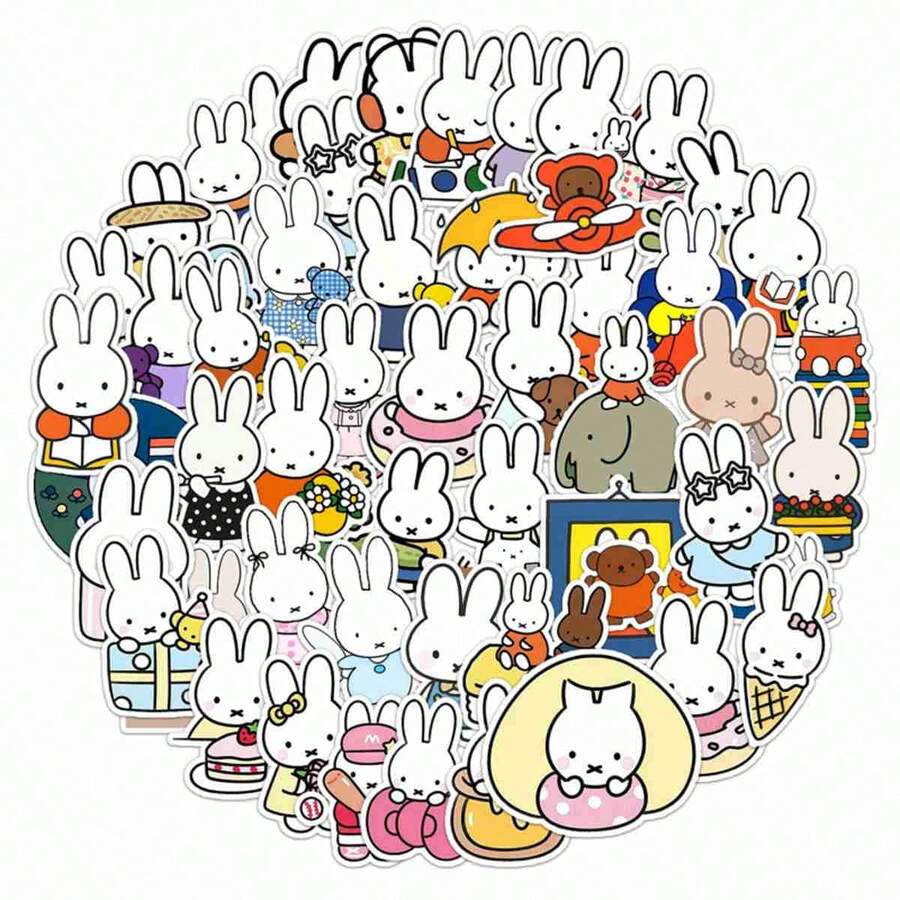1 Set/50 Sheets 2026 New Miffy Stickers, Suitable For Anime Lovers And Sticker Collectors, Applicable For Phone Cases, Decorative Stickers, Anime Conventions, Birthday Parties, Back To School Season And Holiday Gifts Prizes, Random Styles - Multicolor - View 1