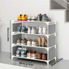 [1pc]Simple Multi-Layer Shoe Rack, Black/Grey Metal Material, Sturdy Thickened Shoe Storage Rack, Dust-Proof Multi-Functional Organizer, Easy Assembly, Modern Style, Suitable For Student Dorm, Home Entrance, Hallway, Balcony - View 9