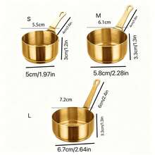 6pcs Stainless Steel Sauce Cups With Handle, Durable Multi-Functional Tableware. Suitable For Dipping Sauces, Gravies, And Baking Ingredients. Enhances Dining Elegance; A Great Practical Gift For Home Cooking Enthusiasts. 1pc/2pcs - Gold - View 10