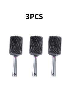 1pc Premium Artificial Diamond Inlaid Long Handle Air Cushion Massage Comb, Scalp Relaxation Massage Comb - Silver - View 12