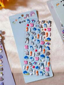 Cute Animal 3D Bubble Stickers, Adorable Cartoon Planner Stickers, DIY Diary Stationery Stickers Decoration, Aesthetic Art - Multicolor - View 11