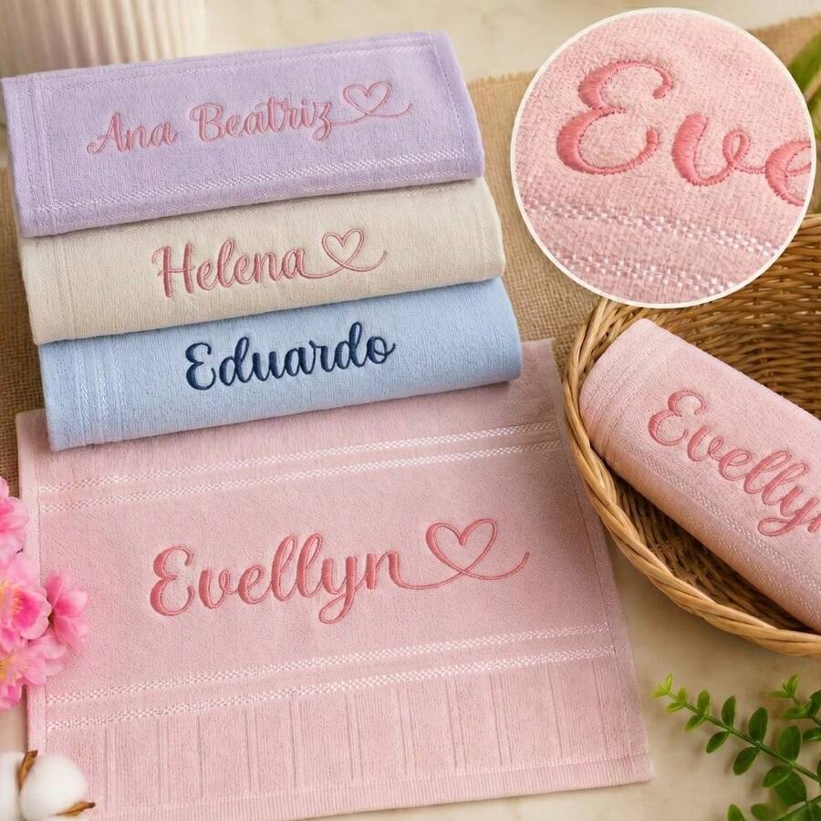 Toalha Lavabo Personalizadas com Nome Bordado