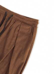 Celana Panjang Korduroi Pria, Warna Polos, Jatuh, Celana Kaki Lebar Kasual, Potongan Longgar, Cocok Untuk Berpergian dan Berlari, Musim Gugur/Dingin - Coklat - View 5
