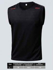 Men's Quick-Dry Mesh Tank Top, Breathable Elastic Sleeveless Gym Shirt For Fitness Training, Running And Bodybuilding - Black - View 17