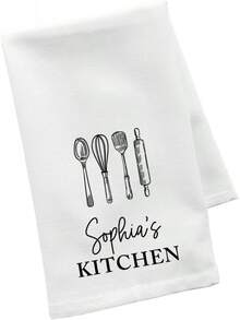 Personalized Kitchen Towels, Flour Bag Tea Towels, Custom Kitchen Gifts, Suitable For Celebrating A Mother's Or Grandmother's Housewarming Or Birthday, Kitchen Decorative Hand Towels, Custom Dish Towels - Multicolor - View 4