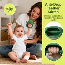 Avocado Silicone Teething Glove, Baby Teether Toy, Anti-Drop Baby Chewing Teether, Prevents Baby From Biting Fingers, 3-In-1 Toy Combining Teether, Rattle, And Newborn Sensory Toy - Multicolor - View 6