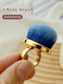 Metal Ring Nail Dust Brush, Stiff Bristle DIY Nail Brush, Professional Dust Removal Makeup Brush, Nail Care Tool - Multicolor - View 6