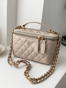 New Hand-Held Box Bag, Minimalist Fashion Shoulder Crossbody Bag - Khaki - View 4