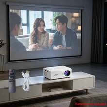 迷你便攜式 LCD 投影機，內建喇叭 + 配套遙控器；完全兼容 iOS / Android / Windows，USB 即插即用，完美適合居家電影觀賞與大螢幕遊戲，輕鬆打造您的私人家庭劇院 - 白色 - View 5