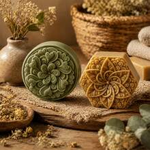 Floral Mandala Silicone Soap Molds Round Hexagon Embossed Flower Soap Making Mould DIY Handmade Bath Soap Candle Wax Resin Craft Molds - Flower - View 2