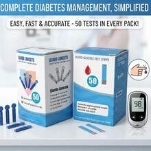 50 Test Strips And 50 Lancets For Glucometer - View 1