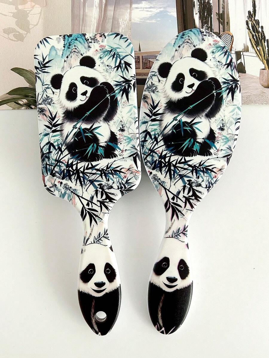 BEATURE 2pcs/1pc Cute Panda Bamboo Pattern Air Cushion Comb, Scalp Massage Comb, Anti-Static, Durable ABS Handle, Suitable For All Hair Types, High-Quality Air Cushion Comb. - Air Cushion Comb - View 1