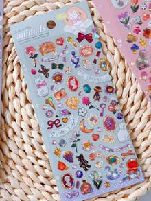 Cute Animal Cat Rabbit Forest Crystal Stickers 3D Epoxy Resin Stickers Scrapbook DIY Planner Stationery Decoration Stickers School Gift - Multicolor - View 9