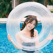 Women's Adult Thick Transparent Glitter Lifebuoy Inflatable Swim Ring, Inflatable Arm Bands Swimming Gear - Multicolor - View 8