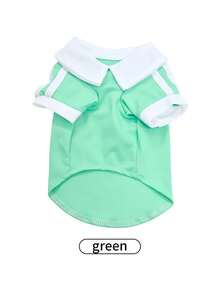 寵物 Polo 衫，透氣面料，經典 T 恤，多色多尺寸可選，適合 6kg 以下的貓狗 - 綠色 - 查看 14