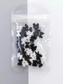 1 Paquete de Decoración de Uñas Y2K Negro & Blanco Resina 3D Lazo DIY Lindo Mate 2-Color Mezclado Lazo Grande Base Plana Encanto de Arte de Uñas Estilo Coreano Joyería de Uñas Gema de Uñas Suministros de Uñas Encantos de Uñas - Blanco y Negro - Ver 4
