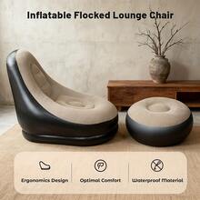 High-Quality Outdoor Inflatable Lounge Chair, Foldable With Footstool Sofa Bed, Patio Cushion Slouchy Sofa For Camping And Home Use, Suitable For Outdoor, Travel, Picnic And Beach, Lightweight And Space-Saving, Essential For Spring And Summer - A+B - View 7