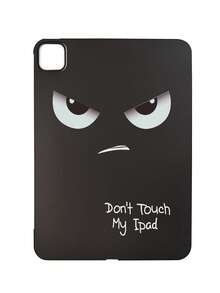 1pc Angry Tsundere Expression With "Don't Touch My " Funny Letter Slogan Print Tablet Case, Matte Black Anti-Drop Tablet Protective Cover, Quirky Personalized Tablet Accessory, Suitable For Daily Use And Gift-Giving All Year Round, Back To School, Birthday, Christmas Gift Choice, Fashionable Tablet Protective Sleeve For Home And Study - Multicolor - View 16