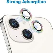 9pcs Glitter Colorful Camera Lens Protector Film, Compatible With IPhone 17 6.3 Inch, [AR+AF] High Definition Transparent Tempered Glass Lens Cover, 9H Scratch-Resistant Independent Metal Shiny Ring, Compatible With Phone Case, Easy Installation, Shiny Colorful - Multicolor - View 3