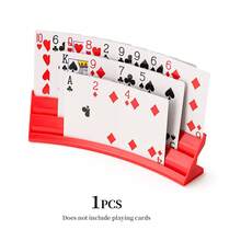 1pc/2pcs/4pcs Poker Card Holder, Curved Design Hands-Free Card Stand, Suitable For Elderly And Arthritis Patients, Stackable Plastic Card Storage Rack, Ideal For Family Game Night Party Card Games - View 30