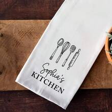 Personalized Kitchen Towels, Flour Bag Tea Towels, Custom Kitchen Gifts, Suitable For Celebrating A Mother's Or Grandmother's Housewarming Or Birthday, Kitchen Decorative Hand Towels, Custom Dish Towels - Multicolor - View 5