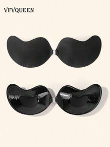 vfvQueen 1/2/4 piezas Sujetador adhesivo sin tirantes con forma de mango, lencería y pegatinas para el pecho de mujer, pegatinas con efecto push-up para el pecho en verano, efecto de pecho pequeño que se ve talla grande grande, por favor limpie el pecho antes de usar, el contacto con sudor y agua puede reducir la adhesión - Multicolor - Ver 19