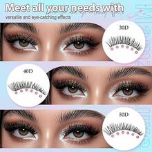 [Lowest Price In 30 Days]Fluffy Lash Clusters With Spikes 200D+260D+300D Cluster Eyelash Extensions Thick Eyelash Clusters Faux Mink Individual Lashes Full Volume Cluster Lashes 12-20MM Reusable Eyelashes By TNFVLONEINS - D9 - 查看 6