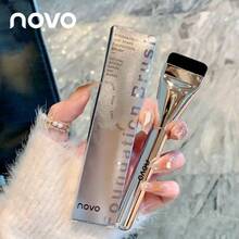 NOVO 1/2pcs Silver Flat Top Foundation Brushes, Easy To Clean, Full Coverage Makeup Brush For Liquid Foundation, Blending Cream,Mask Premium Face Brush, Durable Construction - Multicolor 2 - View 1