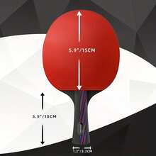 Raqueta de Tenis de Mesa, Raqueta de Tenis de Mesa Profesional, Con Bolsa de Lona, Goma Certificada por la ITTF, Adecuada para Principiantes y Jugadores Profesionales, Entrenamiento de Raqueta Profesional. - Rojo - Ver 3