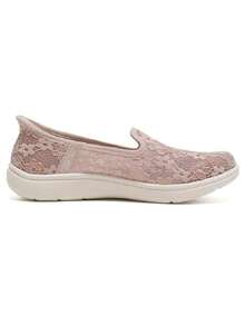 Skechers 女款休閒鞋 ON-THE-GO FLEX RADIANT 蕾絲網布走路鞋 舒適透氣輕量運動休閒鞋 138363-TPE - 灰褐色 - 查看 2