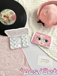 eyekan Ins Sweet Cool Girl Cartoon Contact Lens Case Multi-Piece Set, Portable Contact Lens Storage Box, Travel Contact Lens Container, Cute And Beautiful Contact Lens Set - View 11