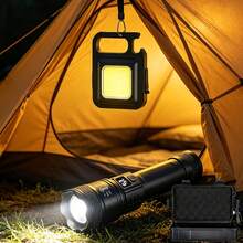 Multifunctional Rechargeable LED Flashlight With Digital Power Display, Zoomable Adjustable,3 Light Modes Suitable For Camping, Night Patrol, Auto Repair, Exploration, Fishing And Emergency Use - Multicolor - View 2
