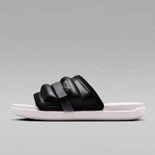 Nike Jordan Super Play 舒適柔軟防滑一腳蹬拖鞋 男款 黑白配色 - 黑與白 - 查看 6