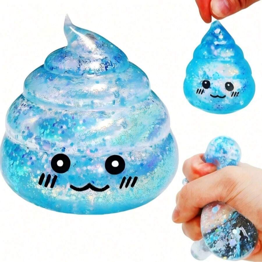 1 Novel Squeezable Poop-Shaped Stress Ball Toy,Maltose Fun Stretch Squeeze Decompression Toy,Suitable For Kids And Adults, Prank Gift, Random Color, Squeezable Toy,Cheese Squeezable Toy,Decompression Toy,Cheese Squeezable Toy, Dumpling Squeezable Toy