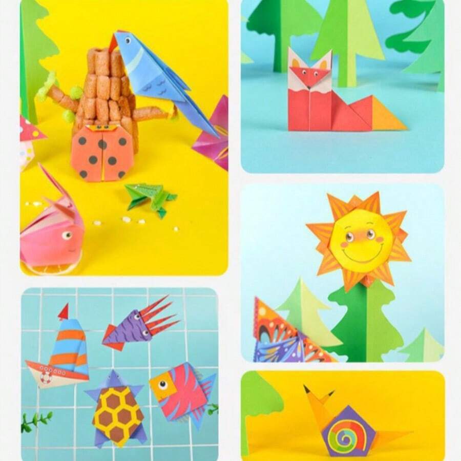 108 Cartoon English Three-Dimensional Origami 3D Handmade Cardboard English Enlightenment DIY Manual Teaching Materials Baby Party Games Classroom Toys Children's Handmade Art Supplies Baby Party Games - Multicolor - View 1