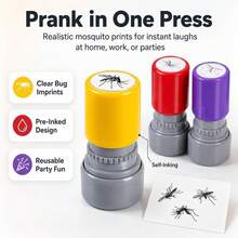 1/3 Pcs Mosquito Stamp Prank Self Inking Stamps, Novelty Fake Bug Insect Print Funny For April Fools Day, Party Favor, Office Joke And Craft Projects - One Size - View 4