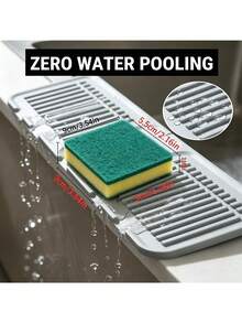 矽膠防濺擋板 浴室洗手台排水墊 廚房水槽滴水盤皂墊 可修剪窄邊 適用於洗臉盆、廚房水槽、廚房瀝水架 廚房必需品 浴室配件 - 均碼 - 查看 7