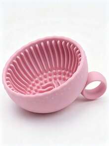 1pc Popular Soft Silicone Makeup Brush Cleaning Bowl, Portable Hanging Ring Brush Cleaning Pad, Multi-Slot Textured Makeup Cleaning Tool, Aesthetic Macaron Color Makeup Cleaning Bowl, Reusable Easy To Clean Beauty Accessory, Gift For Makeup Lovers - Multiple Styles - View 12