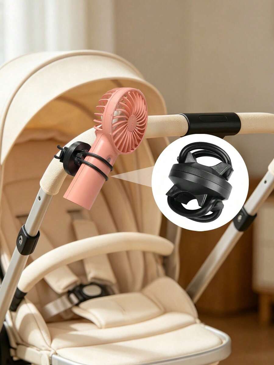 1pc Baby Stroller Fan Mount Bracket, Adjustable Fan Strap, Baby Stroller Outdoor Cooling Accessory - Multicolor - View 1