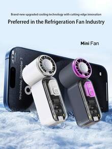 Portable Handheld Turbo Fan With Ice Cooling, Speed (1-199), 1800mAh Rechargeable Battery, 15000RPM Mini Pocket Fan For Travel/Outdoor/Home/Office - A - View 11