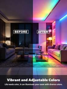 RGB 霓虹燈條 LED 燈條 矽膠繩燈 USB 供電 柔性燈條，配備 44 鍵遙控器，適用於遊戲室、派對、牆面、天花板、居家、房間、花園、聖誕節、電視/電腦背光裝飾、家居裝飾、節日裝飾、派對裝飾、生日裝飾、萬聖節裝飾 - RGB - 查看 6