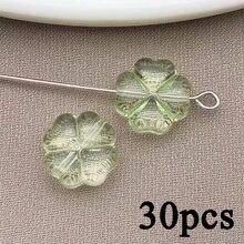 30pcs Glass Heart Clover Spacer Bead Jewelry Making DIY Earrings Pendant Various Design Charms For Jewelry Making Bracelets Necklace - Multicolor - View 16