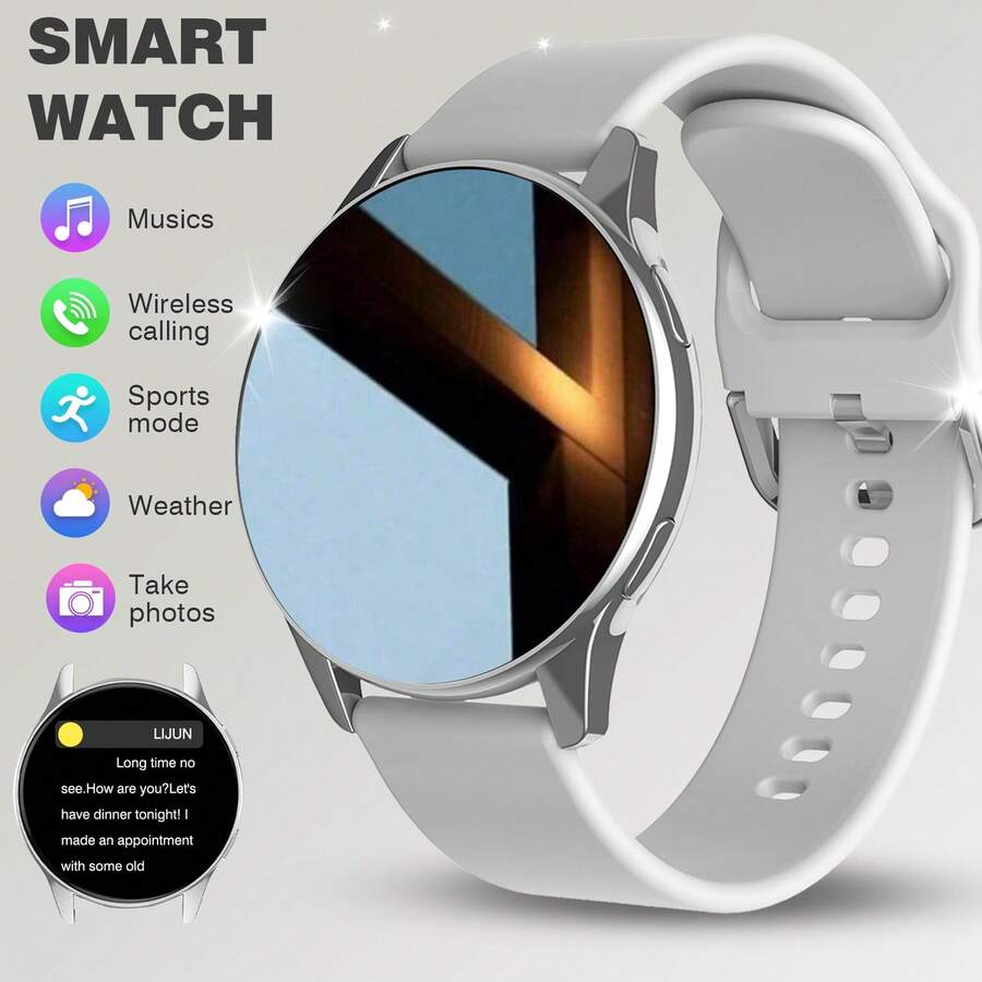 Smartwatch con llamadas/marcación inalámbrica, múltiples modos deportivos, recordatorio y rechazo de llamadas, notificación de SMS, fondo de pantalla personalizable, compatible con iOS/Android - Multicolor - Ver 1