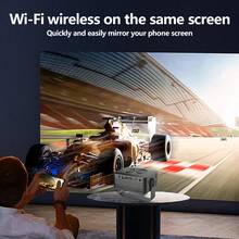 MOMAN 便攜式超迷你口袋投影機,原生 720P HD 4K 解碼,雙頻 WiFi 無線螢幕鏡像,內建音訊喇叭,家用劇院,支援 EU/UK/US 轉接頭,相容手機、筆電、DVD - 彩色 - 查看 6