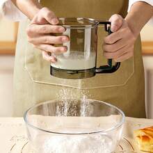 Handheld Powder Sieve Household Cup-Type Flour Sifter Semi-Automatic Handheld Flour Filter Sieve Single Layer Flour Sifter 1pc - Grey - View 8