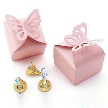 10件/組 彩色蝴蝶糖果盒 伴手禮贈品禮品巧克力包裝盒 婚禮賓客禮盒 - 查看 4