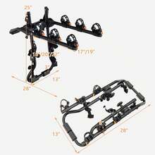 3-Bike Mounted Rack, Trunk Mount Bike Rack With Adjustable Length And Angle - Default Title - View 7