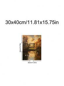 1 Stück Herrenhaus Wandkunst, Landhaus, stimmungsvolle Herbstlandschaft, Stolz & Vorurteil Wandkunst Muster, ideales Geschenk, geeignet für Schlafzimmer, Wohnzimmer, Büro, Wandkunst, Wanddekoration, Heimdekoration, Raumdekoration, Leinwand Wandkunst, Poster, Wandkunst mit Rahmen, optionaler Rahmen - 1 Stück - Übersicht 28